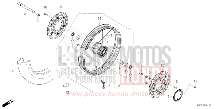 FRONT WHEEL (2) for CRF1100A DARKNESS BLACK METALLIC (NH463) from 2021