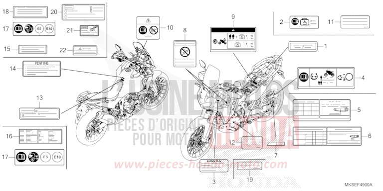 CAUTION LABEL for CRF1100A DARKNESS BLACK METALLIC (NH463) from 2021