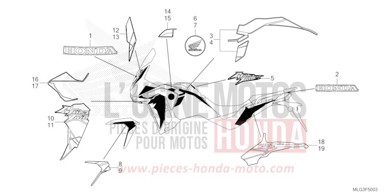 MARK/STRIPE (4) for CRF1100A PEARL GLARE WHITE (NHB53H) from 2022