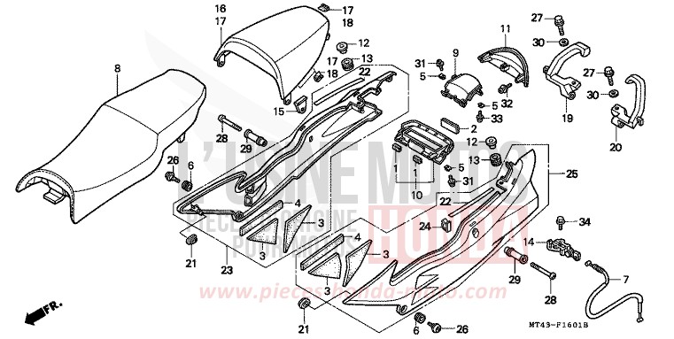SIEGE/CAPOT ARRIERE (VFR750FR/FS/FT/FV) for   from 