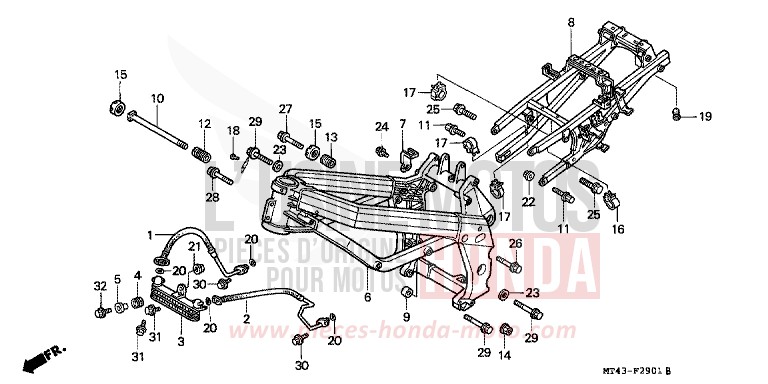 CARROSSERIE DE CHASSIS (VFR750FR/FS/FT/FV) for   from 