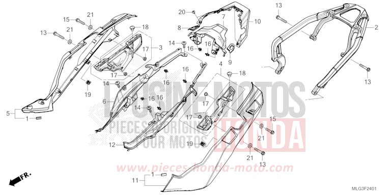SIDE COVER/REAR CARRIER (2) for CRF1100A MAT BALLISTIC BLACK METALLIC (NHA86) from 2022