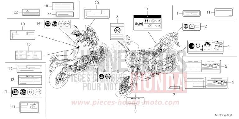 CAUTION LABEL for CRF1100A MAT BALLISTIC BLACK METALLIC (NHA86) from 2022