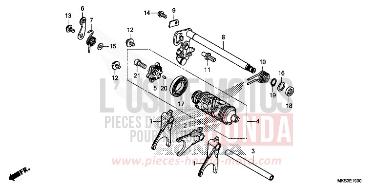 GEARSHIFT DRUM (CRF1100A/A2/A4/AL/AL2/AL4) for CRF1100A GRAND PRIX RED (R380B) from 2020