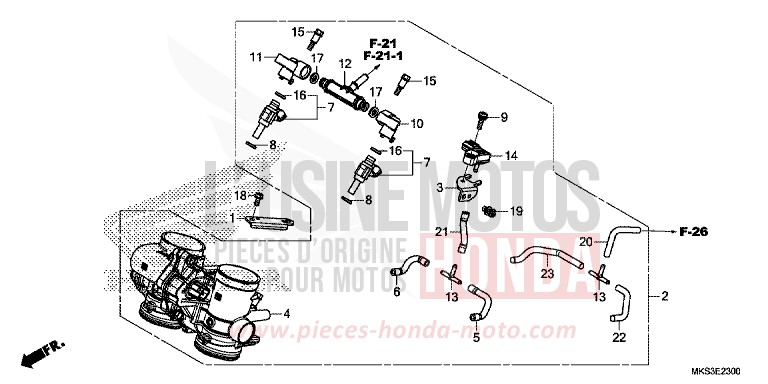 CORPO FARFALLATO per CRF1100A GRAND PRIX RED (R380B) del 2020