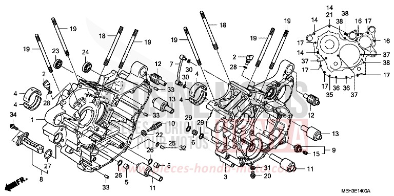 CRANKCASE for DN-01 GRAPHITE BLACK (NHB01) from 2008