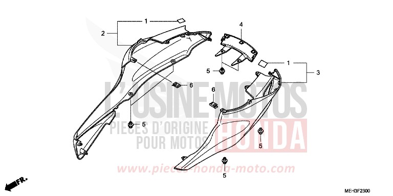 REAR COWL for DN-01 GRAPHITE BLACK (NHB01) from 2008