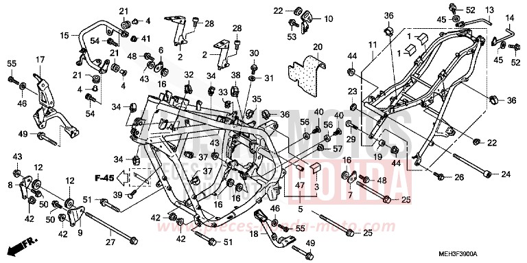 FRAME BODY for DN-01 GRAPHITE BLACK (NHB01) from 2008
