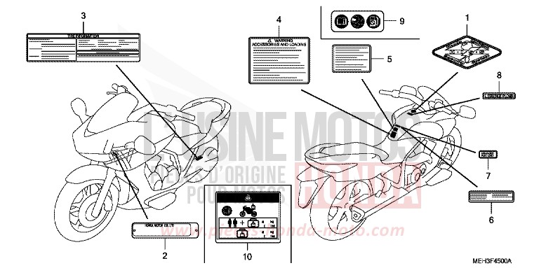 CAUTION LABEL for DN-01 GRAPHITE BLACK (NHB01) from 2008