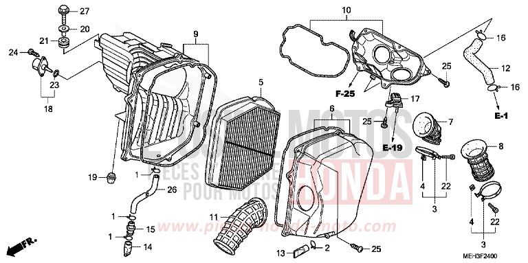 AIR CLEANER for DN-01 PEARL AMETHYST PURPLE (RP179) from 2008