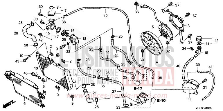 RADIATOR for DN-01 PEARL AMETHYST PURPLE (RP179) from 2008