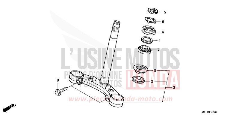 STEERING STEM for DN-01 GRAPHITE BLACK (NHB01) from 2009