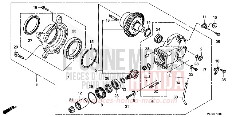 FINAL DRIVEN GEAR for DN-01 GRAPHITE BLACK (NHB01) from 2009