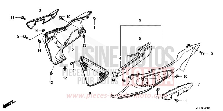 LOWER COWL for DN-01 GRAPHITE BLACK (NHB01) from 2009