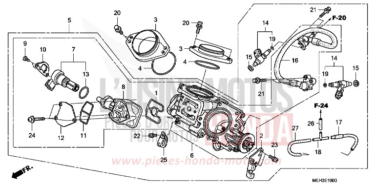 THROTTLE BODY for DN-01 PEARL SUNBEAM WHITE (NHA66) from 2009