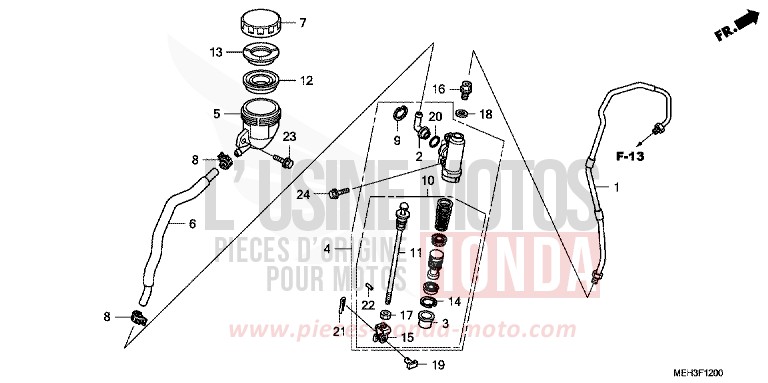 REAR BRAKE MASTERCYLINDER for DN-01 PEARL SUNBEAM WHITE (NHA66) from 2009