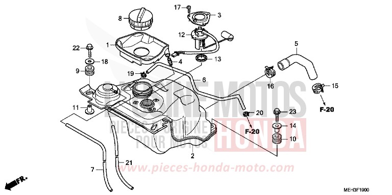 FUEL TANK for DN-01 PEARL SUNBEAM WHITE (NHA66) from 2009