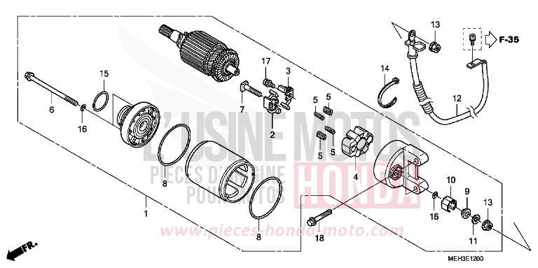STARTER MOTOR for DN-01 SWORD SILVER METALLIC (NHA95) from 2009