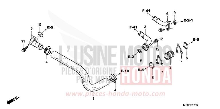 WATER PIPE for DN-01 SWORD SILVER METALLIC (NHA95) from 2009