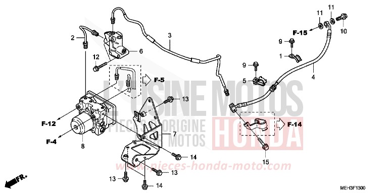 REAR BRAKE HOSE for DN-01 SWORD SILVER METALLIC (NHA95) from 2009