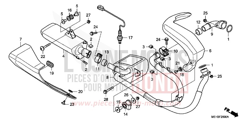 EXHAUST MUFFLER for DN-01 SWORD SILVER METALLIC (NHA95) from 2009