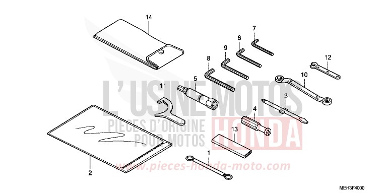 TOOLS for DN-01 SWORD SILVER METALLIC (NHA95) from 2009