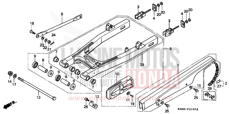 BRAS OSCILLANT ARRIERE/CARTER DE CHAINE for   from 