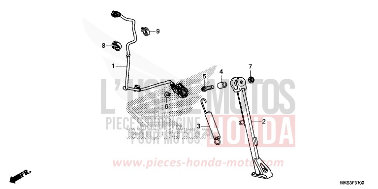 SIDE STAND for CRF1100A MAT BALLISTIC BLACK METALLIC (NHA86) from 2020