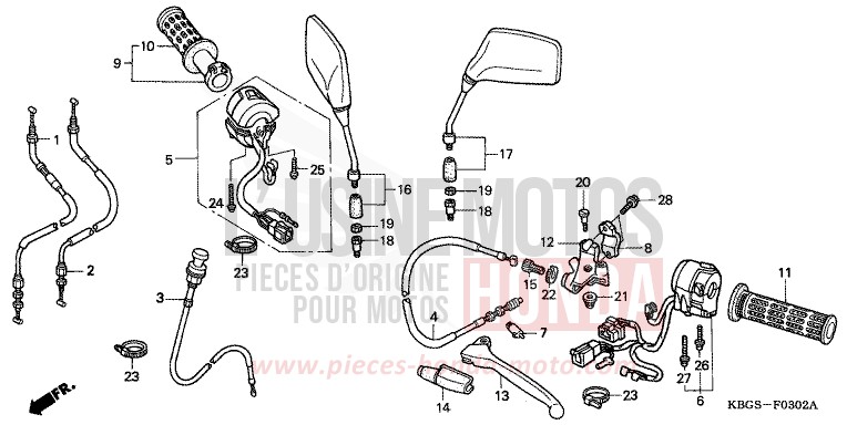 LEVIER DE GUIDON/COMMUTATEUR/CABLE (3) for   from 