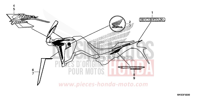 MARK/STRIPE (1) for CRF1100A MAT BALLISTIC BLACK METALLIC (NHA86) from 2020