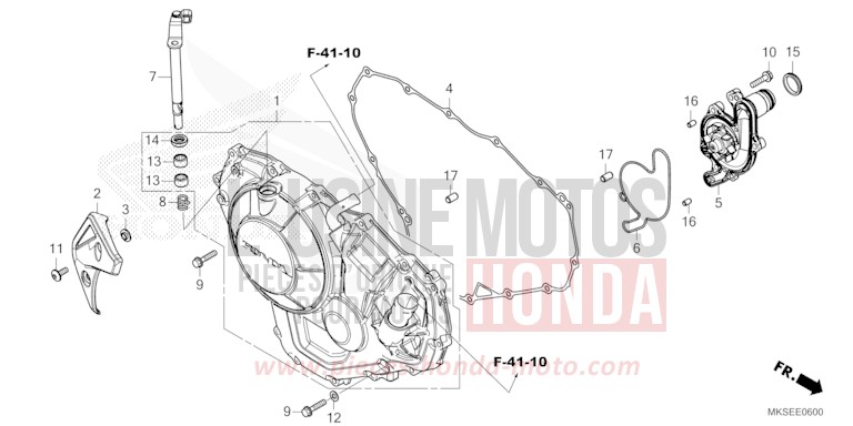 RIGHT CRANKCASE COVER (CRF1100A/A2/A4/AL/AL2) for CRF1100A GRAND PRIX RED (R380B) from 2021