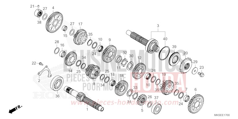 TRANSMISSION (MT) for CRF1100A GRAND PRIX RED (R380B) from 2021