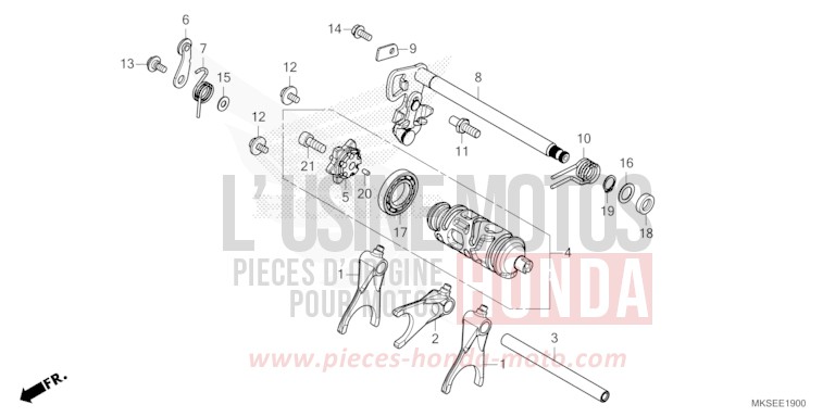 GEARSHIFT DRUM (CRF1100A/A2/A4/AL/AL2) for CRF1100A GRAND PRIX RED (R380B) from 2021