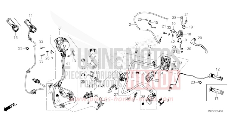 HANDLE LEVER/SWITCH/CABLE (MT) for CRF1100A GRAND PRIX RED (R380B) from 2021