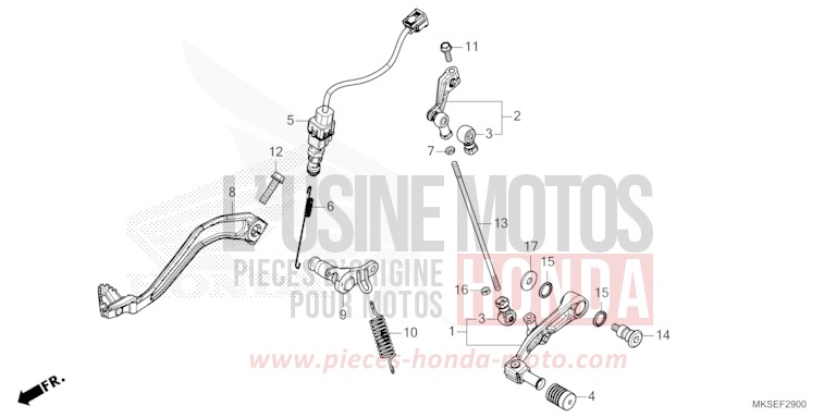 PEDAL for CRF1100A GRAND PRIX RED (R380B) from 2021