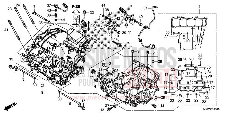 CRANKCASE for CBR1000SP VICTORY RED (R334X) from 2017