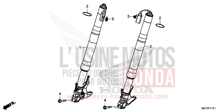 FRONT FORK (CBR1000S1/S2) for CBR1000SP VICTORY RED (R334X) from 2017