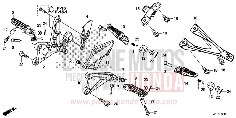 PEDANA per CBR1000SP VICTORY RED (R334X) del 2017