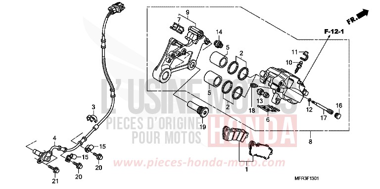 ETRIER DE FREIN ARRIERE (VT1300CXA) for   from 