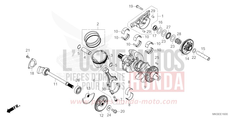 CRANKSHAFT/PISTON for CRF1100A MAT BALLISTIC BLACK METALLIC (NHA86) from 2021