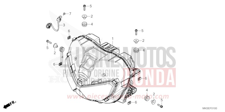 HEADLIGHT (CRF1100A/AL/D/DL) for CRF1100A MAT BALLISTIC BLACK METALLIC (NHA86) from 2021