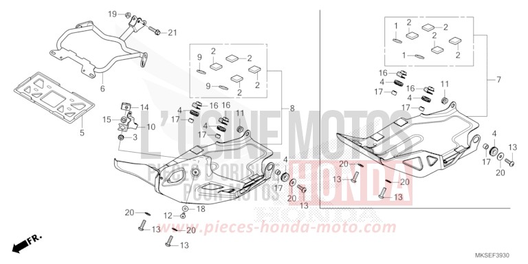 PIASTRA PARASASSI per CRF1100A MAT BALLISTIC BLACK METALLIC (NHA86) del 2021