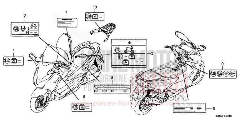 CAUTION LABEL (NSS125ADK) for NSS125AD MAT LUSENT SILVER METALLIC (NHC09) from 2020