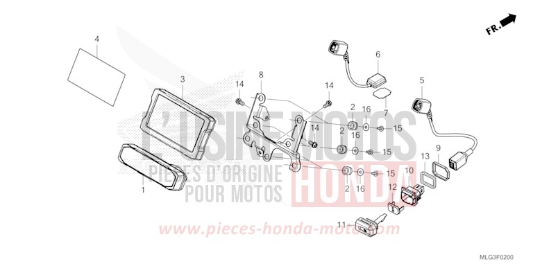 METER for CRF1100A GRAND PRIX RED (R380B) from 2022