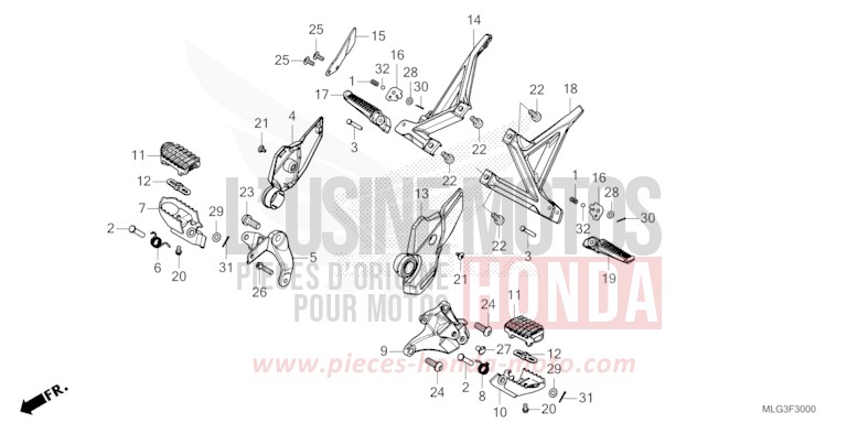 PEDANA per CRF1100A GRAND PRIX RED (R380B) del 2022