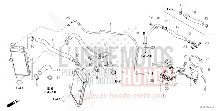 RADIATOR HOSE/WATER PIPE for CRF1100A GRAND PRIX RED (R380B) from 2022