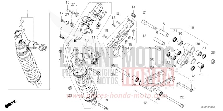 REAR CUSHION for CRF1100A PEARL GLARE WHITE (NHB53H) from 2022