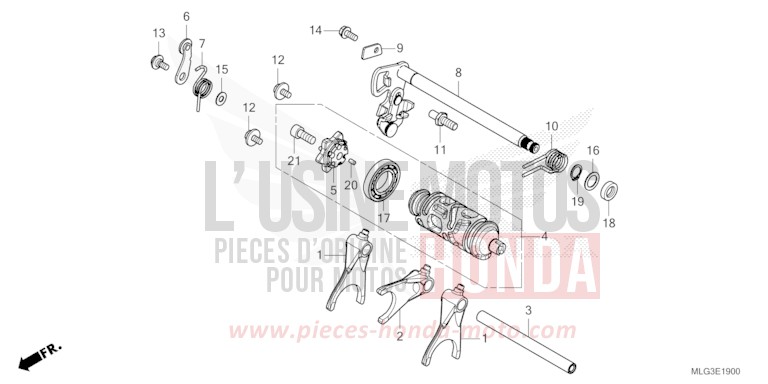 GEARSHIFT DRUM (CRF1100A/A2/A4/AL/AL2/AL4) for CRF1100A MAT BALLISTIC BLACK METALLIC (NHA86) from 2022