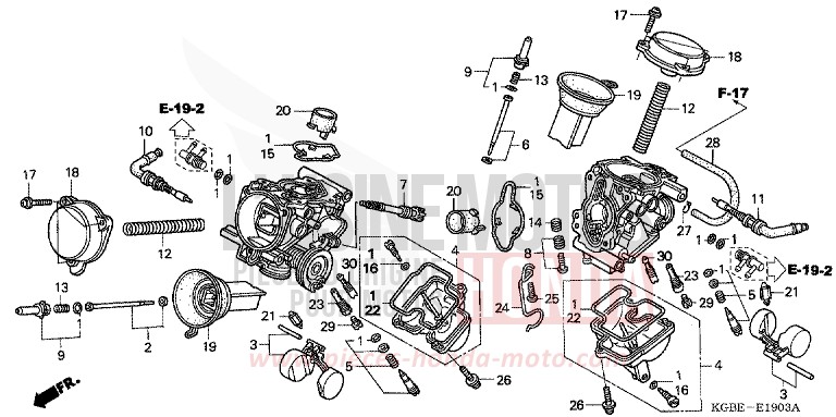 CARBURATEUR (PIECES CONSTITUTIVES) (VT125C4/6) for   from 