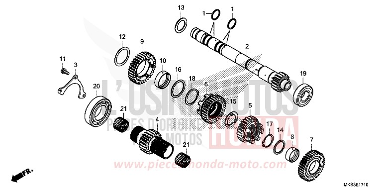 TRANSMISSION (MAINSHAFT) (DCT) for CRF1100D PEARL GLARE WHITE (NHB53H) from 2020